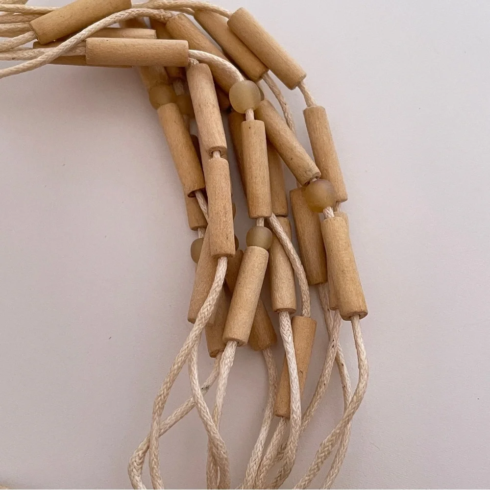 Vintage HAWAIIAN Real SHELL Wood Summer Beach Tropical Mermaid Vacation Necklace